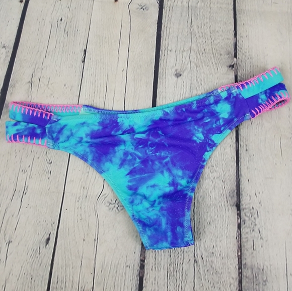 SHADE & SHORE | tie-dye contrasting stitch cheeky bikini bottoms - Picture 2 of 5